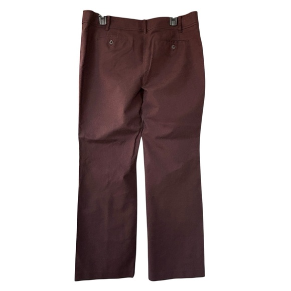 Loft Ann Taylor “ANN” Pants Size 14 High Rise Chocolate Brown Wide Leg Pockets - Picture 5 of 5